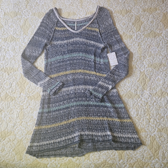 Free People "Life's A Beach" Long Knit Sweater - Picture 3 of 10